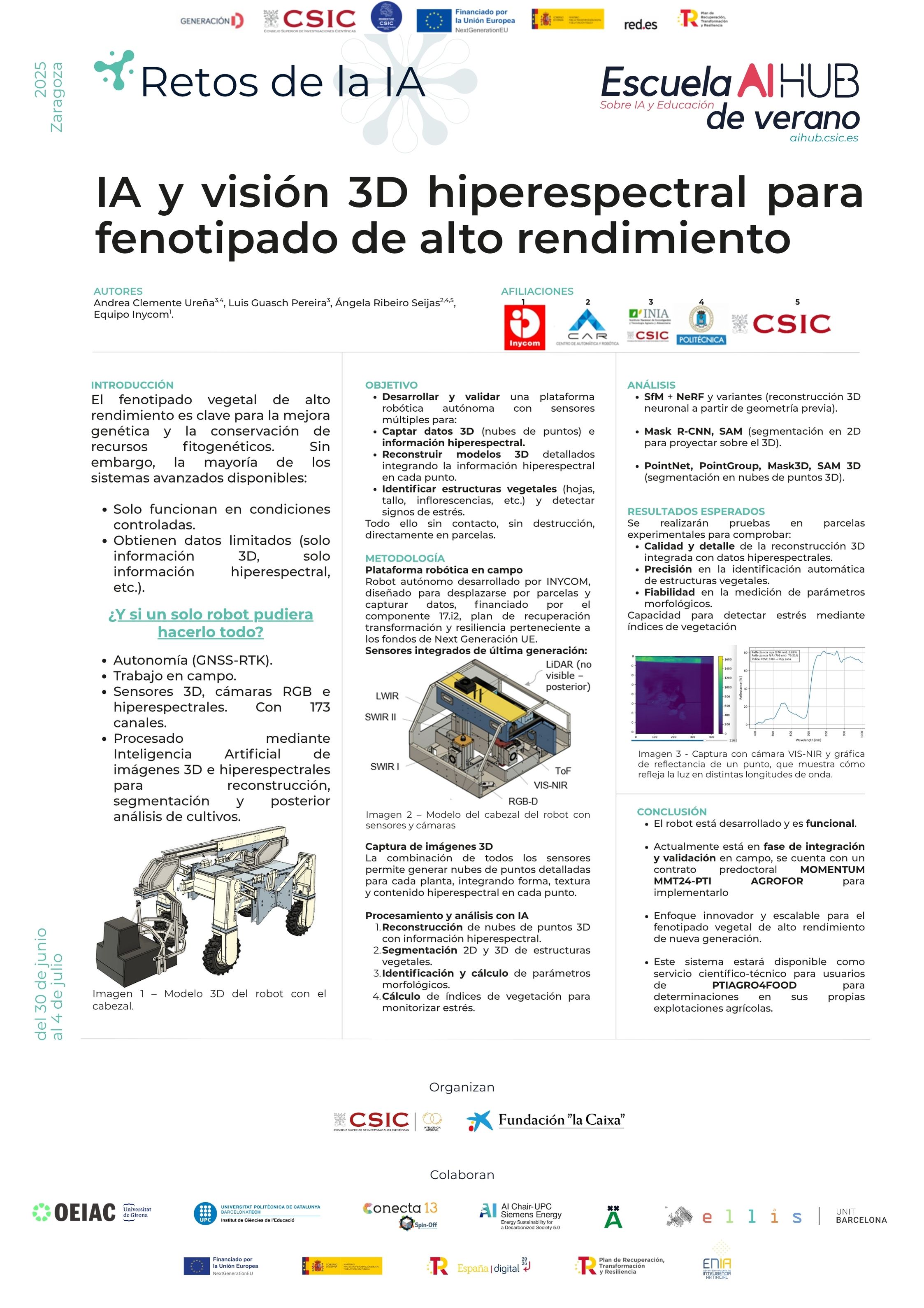 Póster IA y visión 3D hiperespectral para fenotipado de alto rendimiento